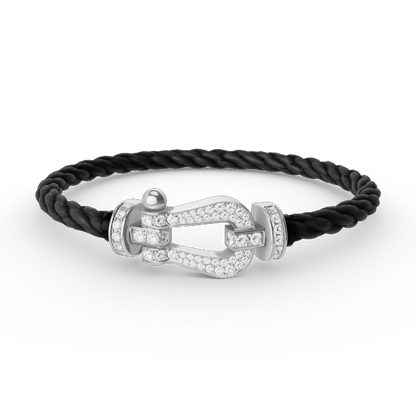 [⭐⭐JeweliWhal]FORCE LARGE HORSESHOE FULL DIAMOND BRACELET SILVER