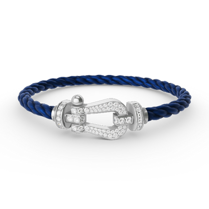 [⭐⭐JeweliWhal]FORCE LARGE HORSESHOE FULL DIAMOND BRACELET SILVER