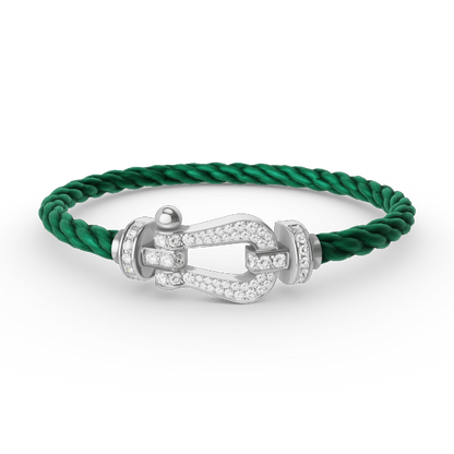 [⭐⭐JeweliWhal]FORCE LARGE HORSESHOE FULL DIAMOND BRACELET SILVER