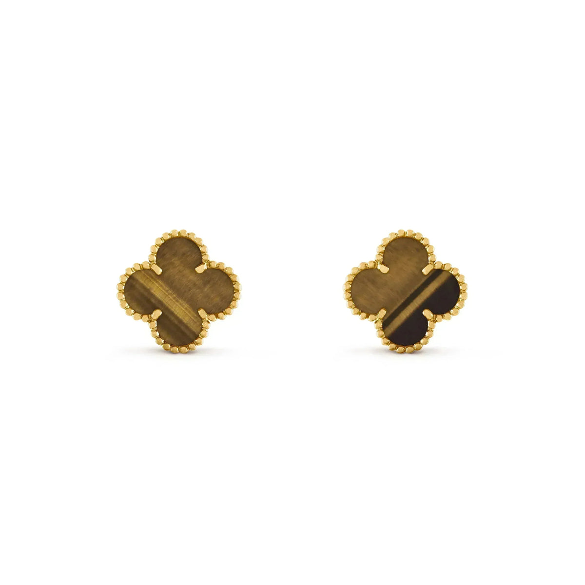 [⭐⭐JeweliWhal]CLOVER MEDIUM 1 MOTIV TIGERAUGE OHRRINGE