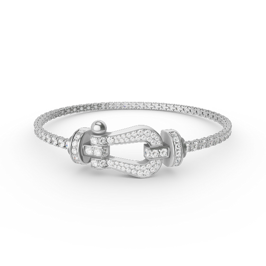 [⭐⭐JeweliWhal]FORCE  LARGE HORSESHOE FULL DIAMOND TENNIS BRACELET
