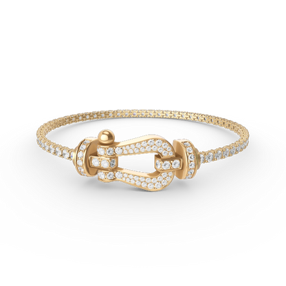 [⭐⭐JeweliWhal]FORCE GROSSES HUFEISEN VOLLBESETZTES DIAMANT-TENNISARMBAND
